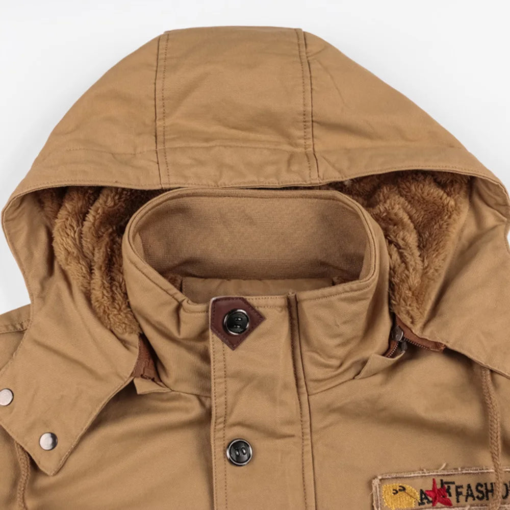 Veste Homme Automne-Hiver – Style Militaire avec Multi-Poches