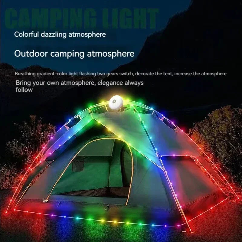 Lampe de Camping 4-en-1 avec Bande LED – 10M, Étanche et Rechargeable