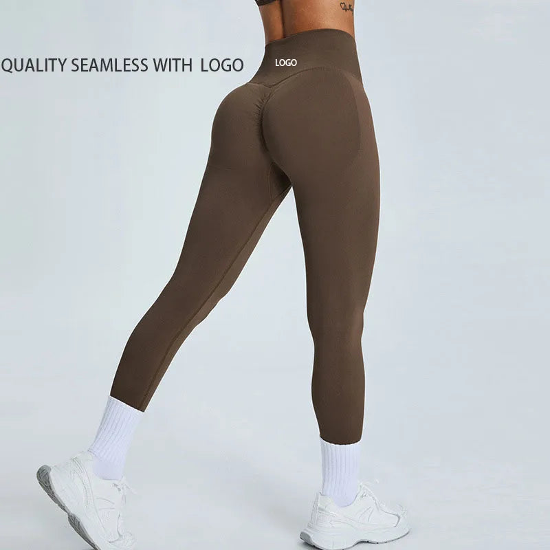 Leggings de Sport Taille Haute Push-Up – Pantalon de Yoga Femme Sans Coutures