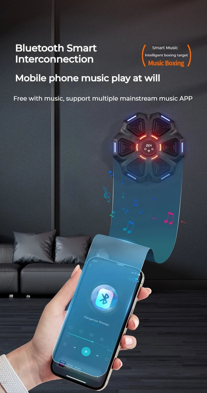 Machine de Boxe Musicale Intelligente – Entraîneur de Boxe Bluetooth Mural