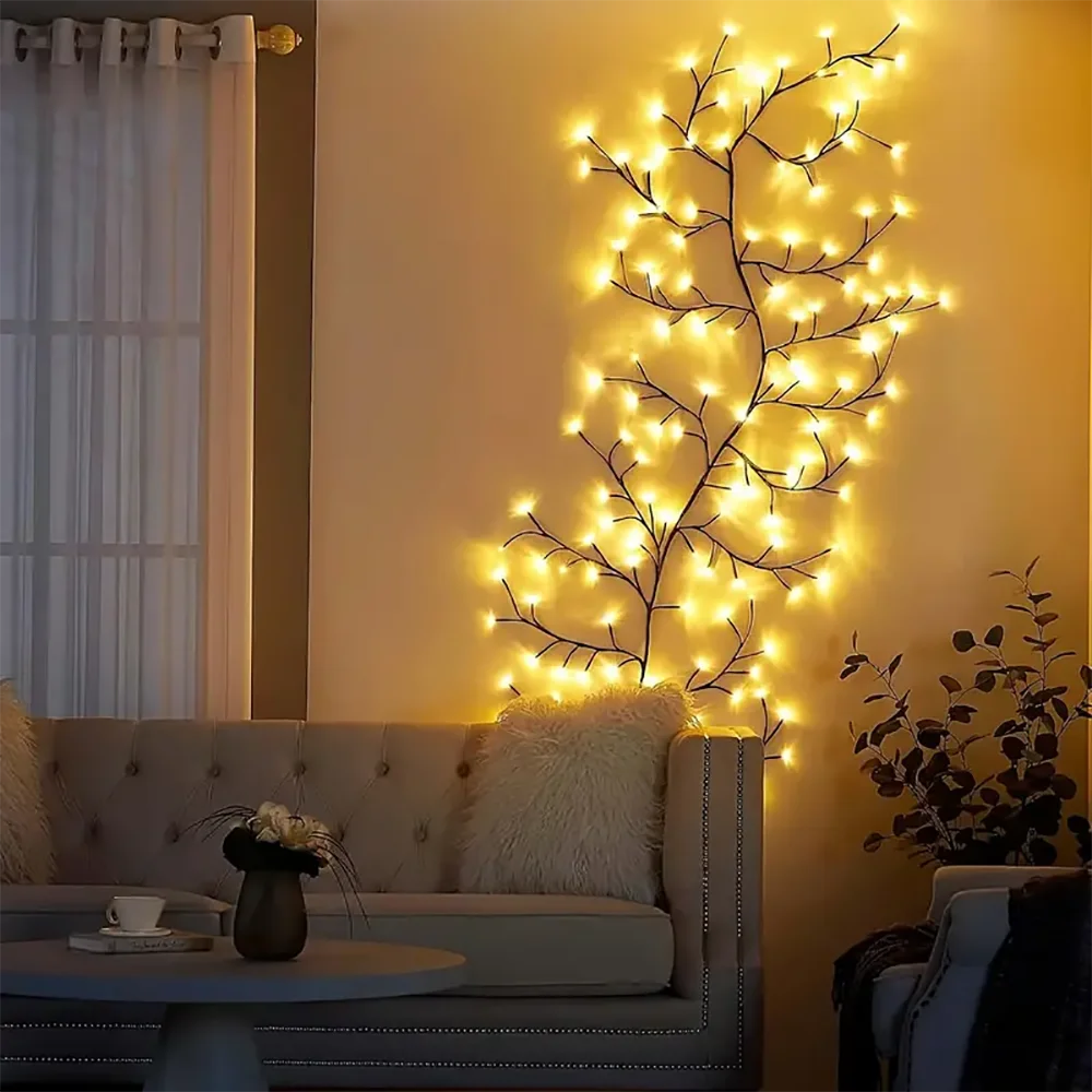 Lampe Arbre et Liane Flexible 96 LEDs – Lumière Décorative pour Noël et Ambiance Festive