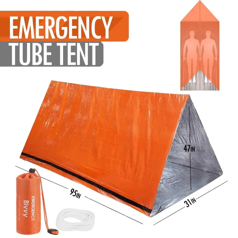 Kit de Survie Mylar – Tente, Sac de Couchage et Poncho d'Urgence – Sanke Rescue