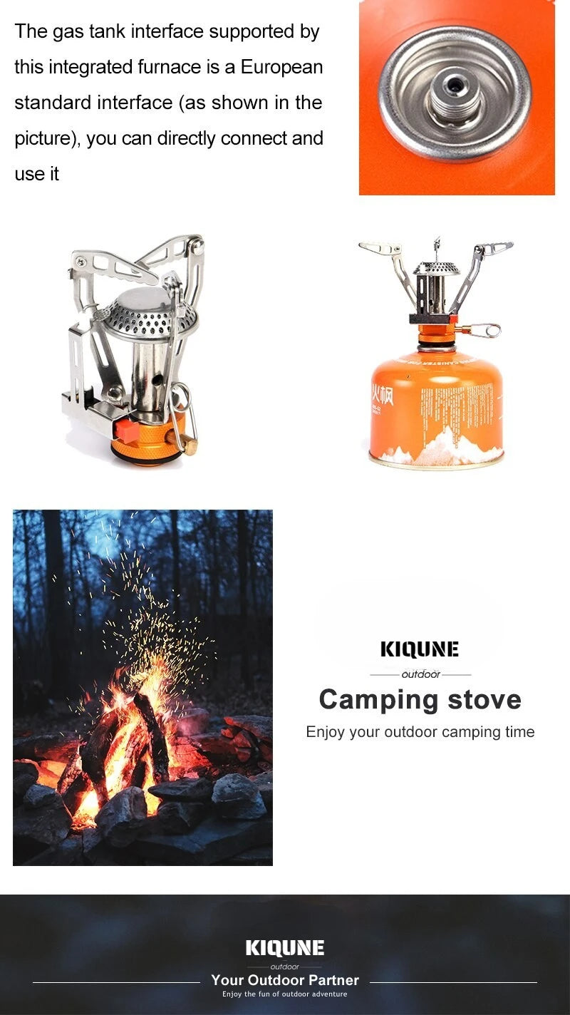 Réchaud de Camping Pliable Kiqune – Cuisinière à Gaz Portable pour Camping, Randonnée et Activités de Plein Air