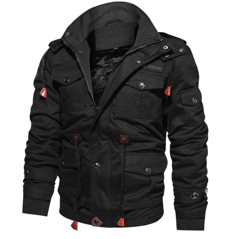 Veste Homme Automne-Hiver – Style Militaire avec Multi-Poches