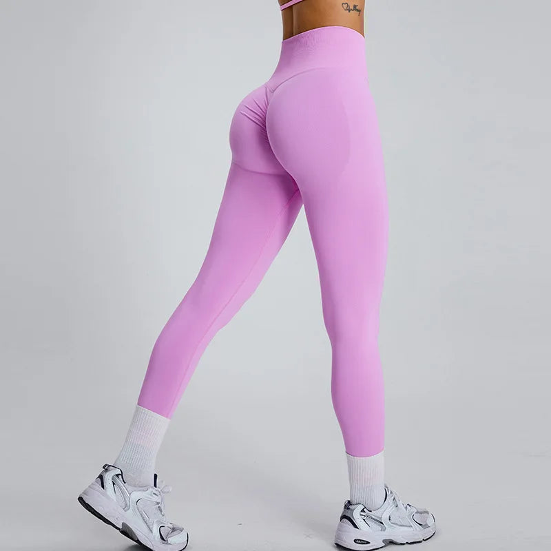 Leggings de Sport Taille Haute Push-Up – Pantalon de Yoga Femme Sans Coutures