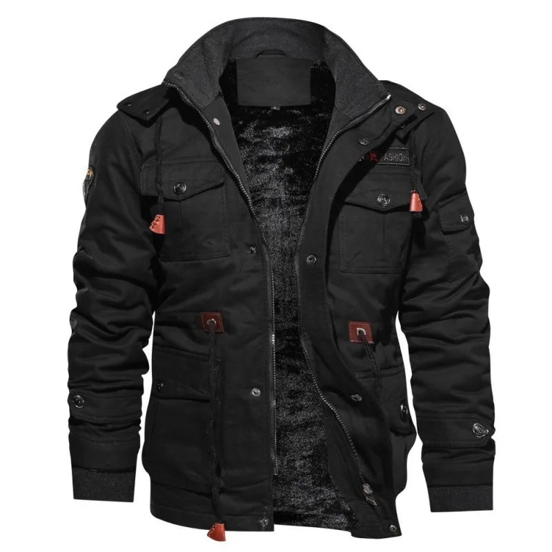 Veste Homme Automne-Hiver – Style Militaire avec Multi-Poches