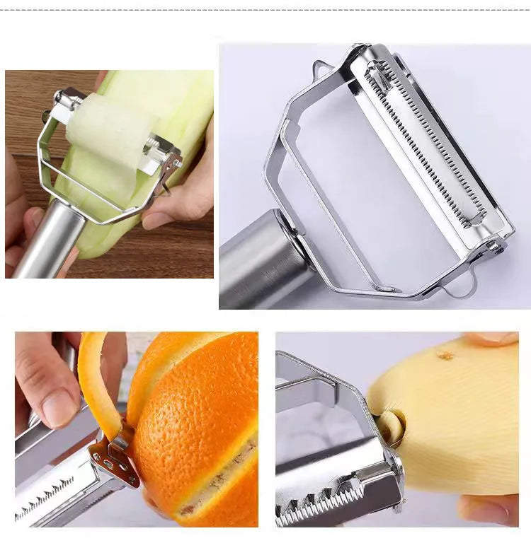 Multifunctional Kitchen Peeler Vegetable Fruit Peeler Stainless Steel Durable Potato Slicer Household Shredder Carrot Peeler