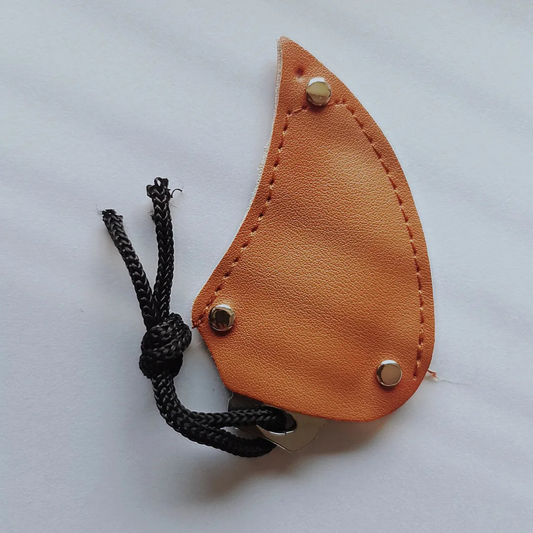 Mini Karambit de Poche avec Étui en Cuir – Outil Polyvalent pour Camping, Survie et Activités Extérieures