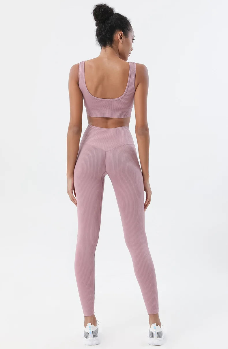 Leggings Sans Couture à Taille Haute – Push-Up et Contrôle du Ventre pour Yoga et Gym