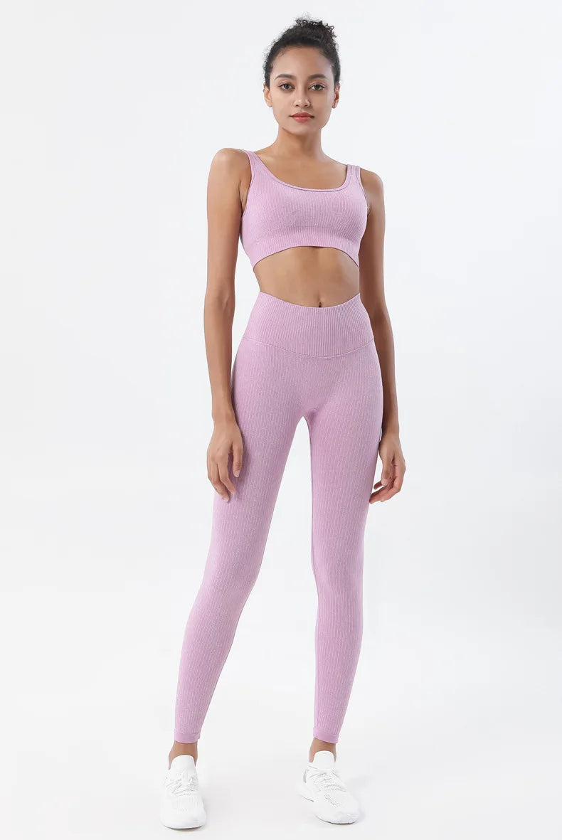 Leggings Sans Couture à Taille Haute – Push-Up et Contrôle du Ventre pour Yoga et Gym