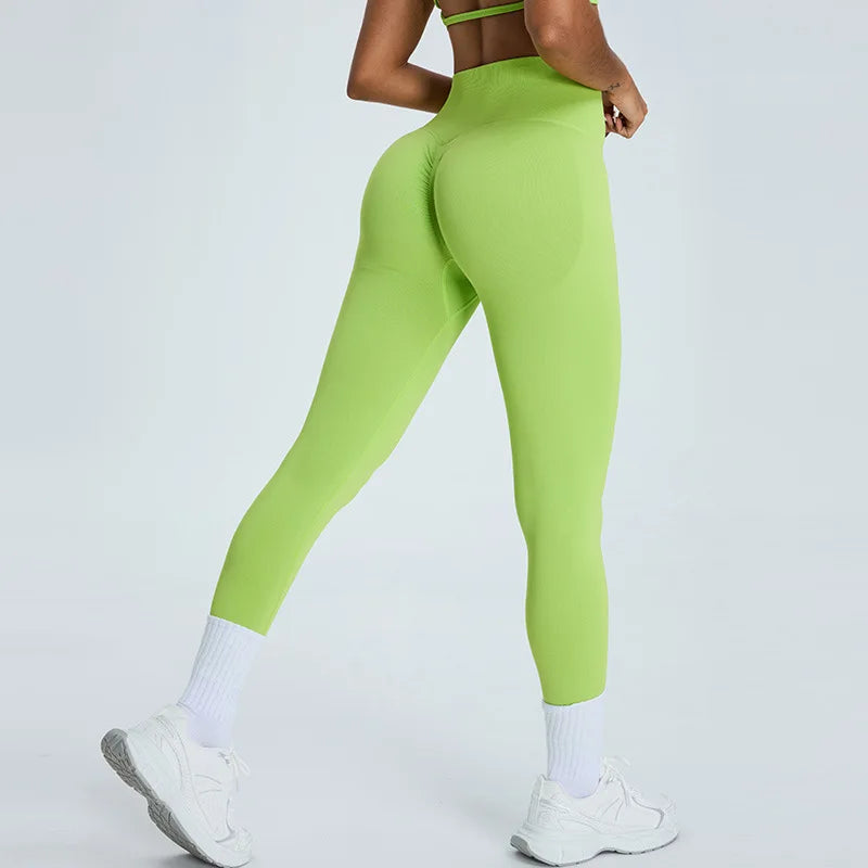 Leggings de Sport Taille Haute Push-Up – Pantalon de Yoga Femme Sans Coutures