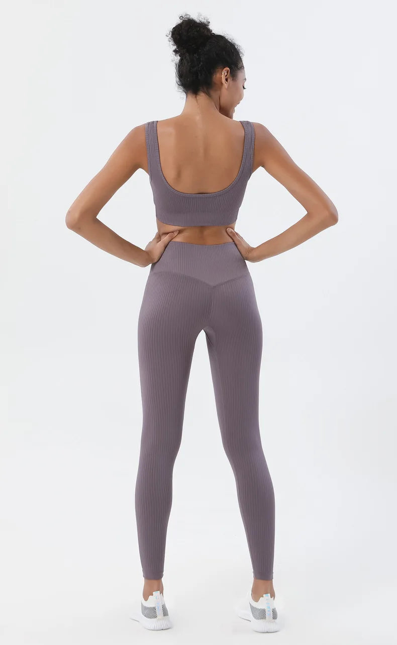 Leggings Sans Couture à Taille Haute – Push-Up et Contrôle du Ventre pour Yoga et Gym