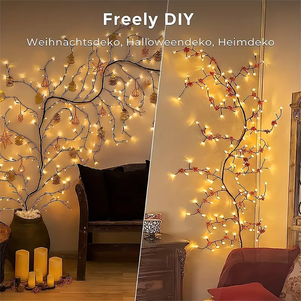 Lampe Arbre et Liane Flexible 96 LEDs – Lumière Décorative pour Noël et Ambiance Festive