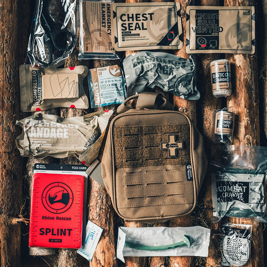 RHINO RESCUE-SE IFAK Trauma First Aid Kit – Trousse de Premiers Secours Tactique pour Voiture, Maison, Randonnée et Camping