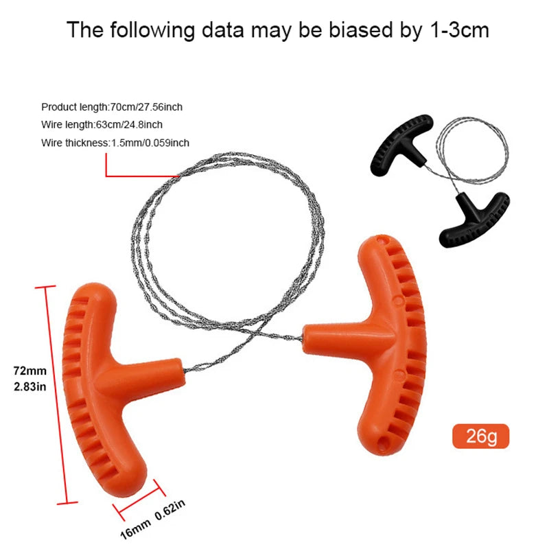Scie à Fil Portable en Acier Inoxydable - Outil de Survie Camping et Randonnée