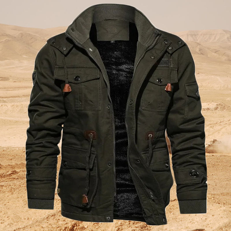 Veste Homme Automne-Hiver – Style Militaire avec Multi-Poches