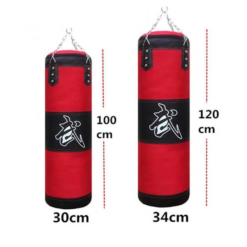 Sac de Frappe Durable pour Entraînement de Boxe – Sac de Sable Vide avec Chaîne Métallique et Crochet