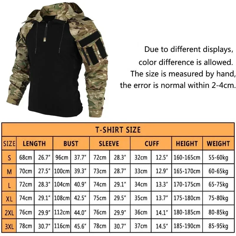 T-Shirt de Combat Camouflage Outdoor – Résistant, Polyvalent et Confortable