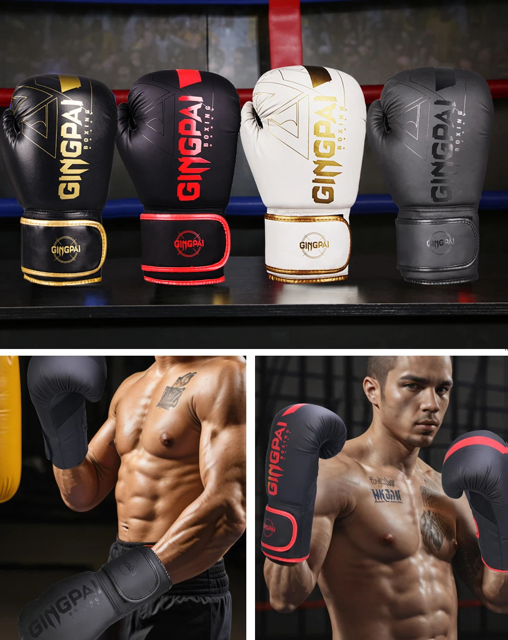 Gants de Boxe Professionnels – 6/8/10/12/14oz pour Muay Thai, MMA et Kickboxing