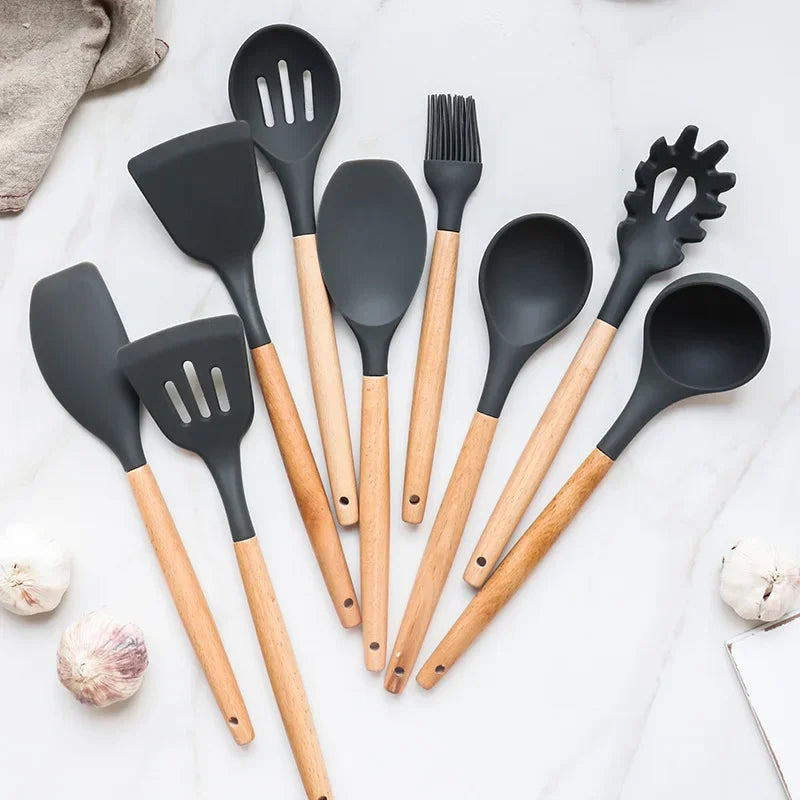 Ensemble d'Ustensiles de Cuisine en Silicone – Plus de 10 Pièces – AJOYOUS