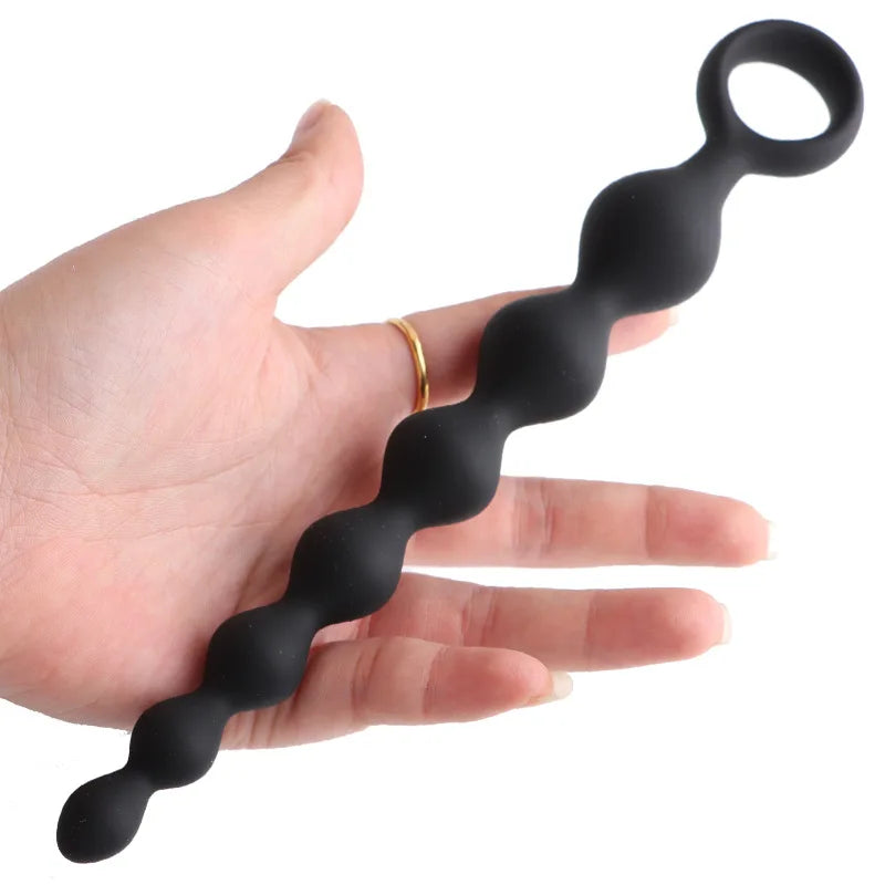 Stimulateur de prostate en perles anales en silicone (20 cm)