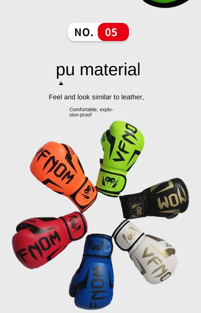 Gants de Boxe Professionnels pour Enfants et Adultes – Sanda, Muay Thai, Taekwondo