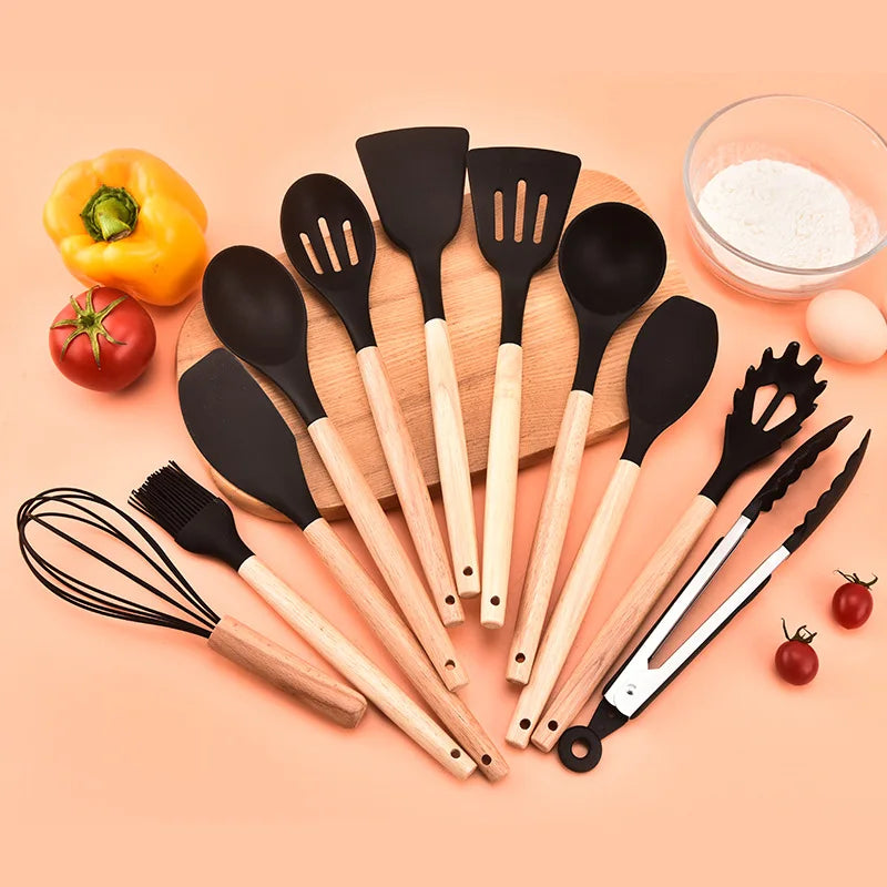 Ensemble d'Ustensiles de Cuisine en Silicone – Plus de 10 Pièces – AJOYOUS