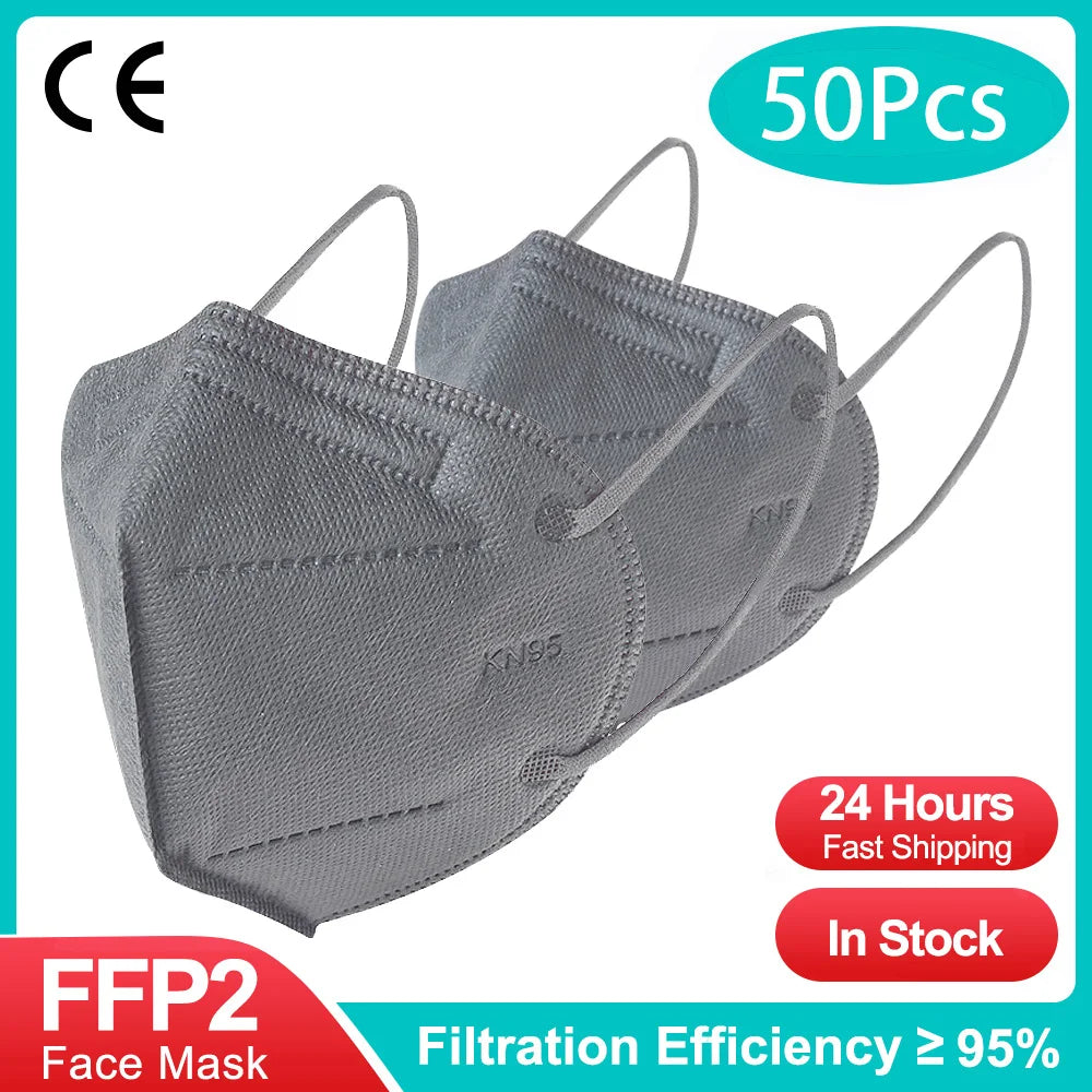 Masques FFP2 KN95 Certifiés CE – Noir (10 à 200 pièces)