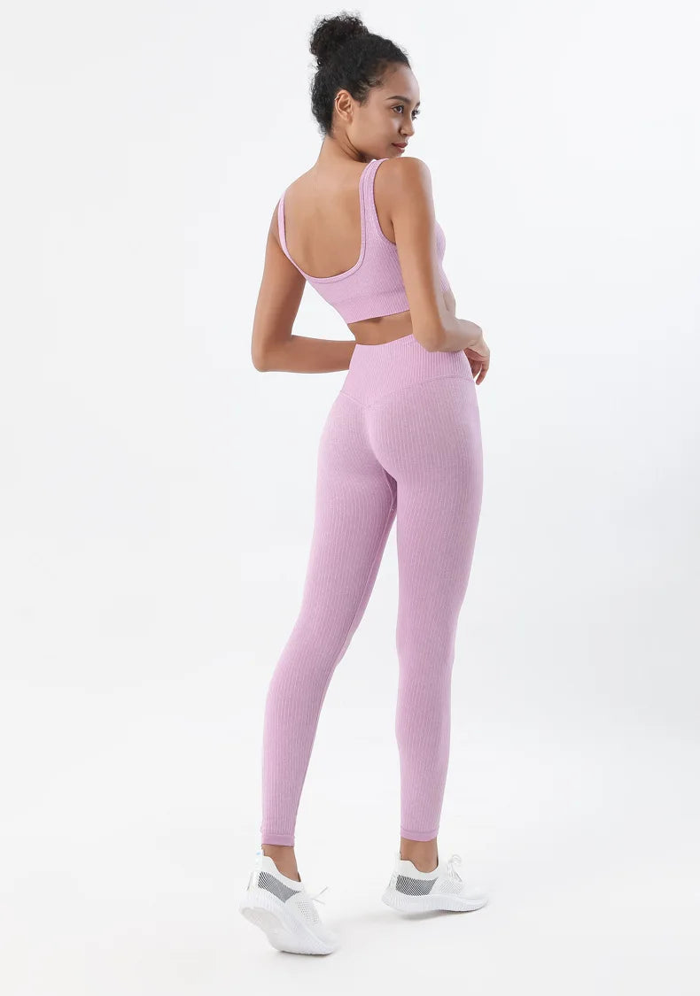 Leggings Sans Couture à Taille Haute – Push-Up et Contrôle du Ventre pour Yoga et Gym