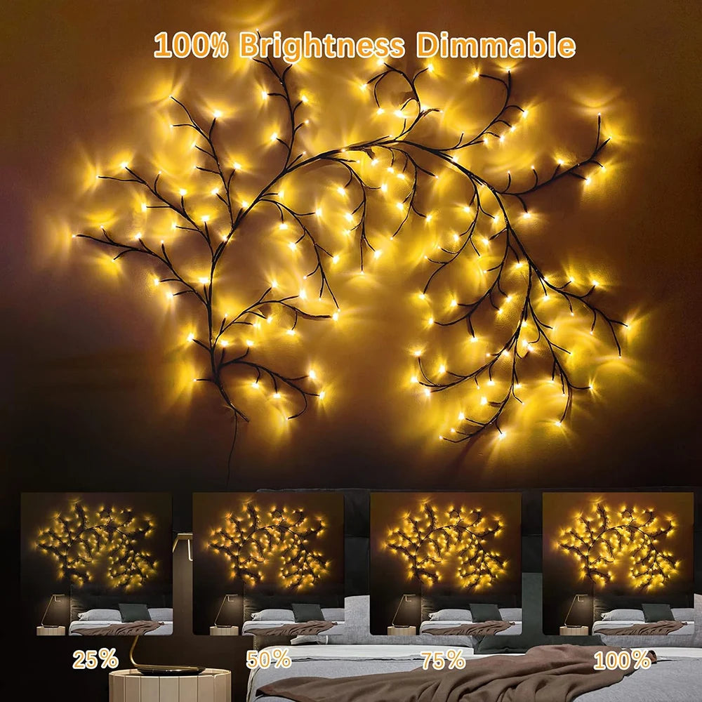 Lampe Arbre et Liane Flexible 96 LEDs – Lumière Décorative pour Noël et Ambiance Festive