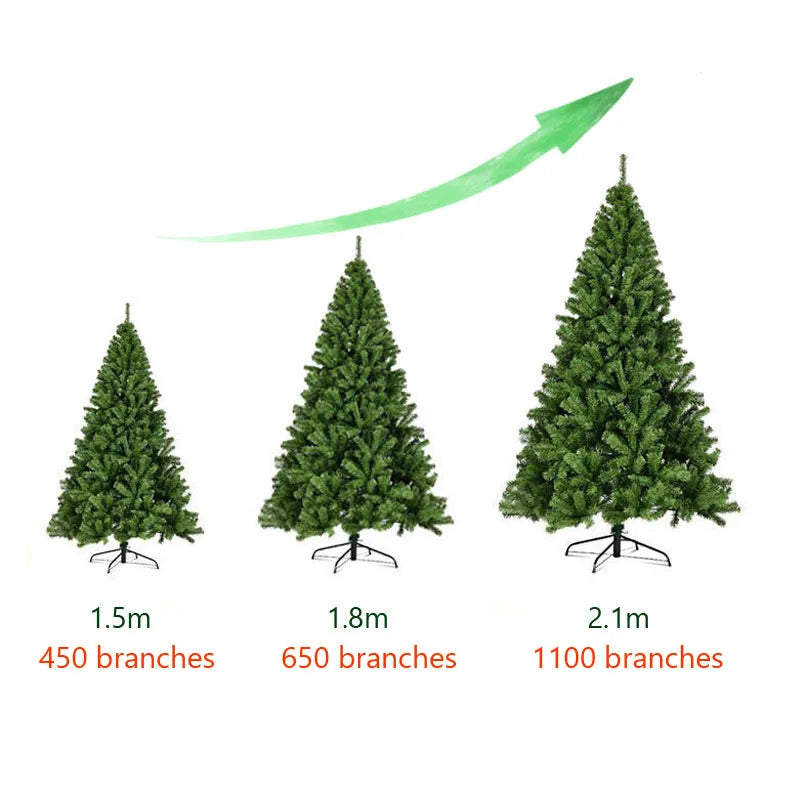 Grand Sapin de Noël en PVC – 1,5 m / 1,8 m