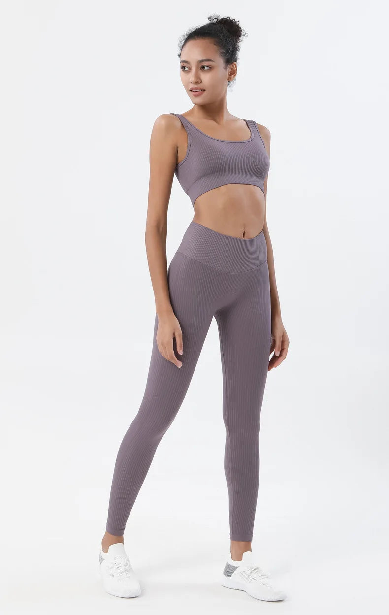 Leggings Sans Couture à Taille Haute – Push-Up et Contrôle du Ventre pour Yoga et Gym