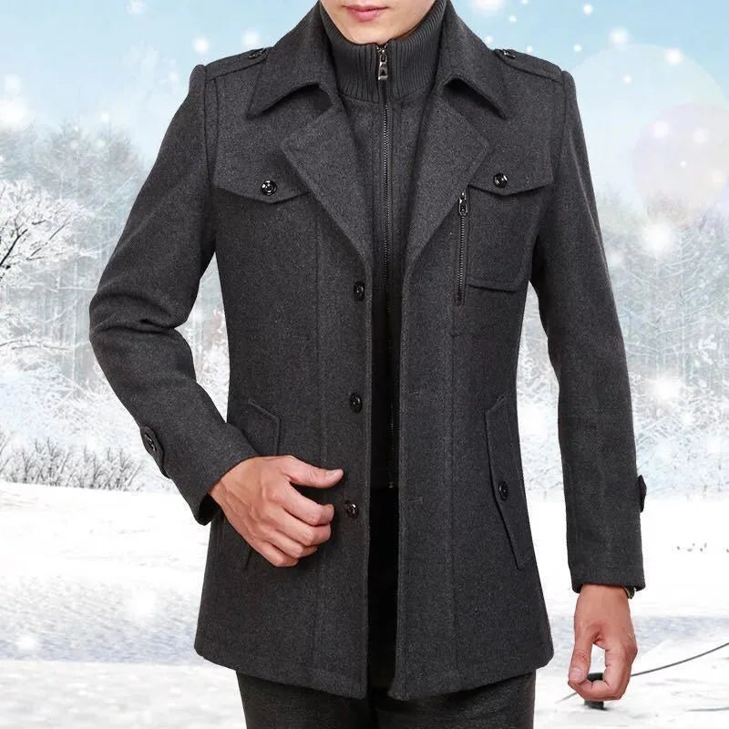 Manteau Décontracté pour Homme – Veste Automne Hiver à Deux Pièces Imitées