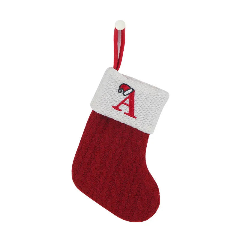 Chaussettes Tricotées Alphabet de Noël – Décorations pour Sapin et Maison