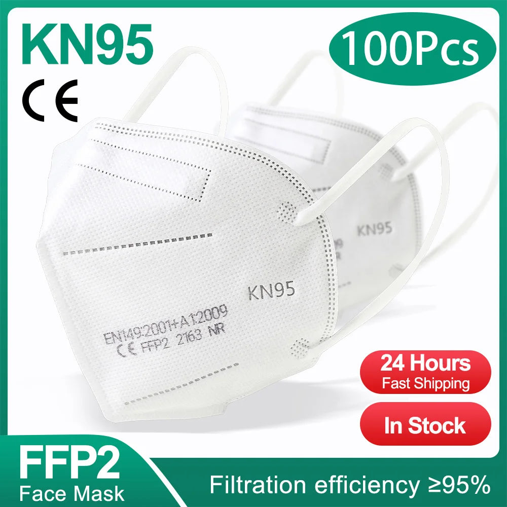 Masques FFP2 KN95 Certifiés CE – Noir (10 à 200 pièces)